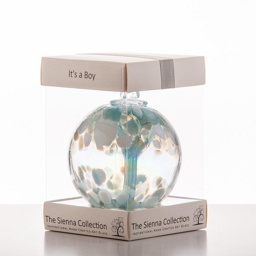 'It's a Boy!' - 10cm Spirit Ball - Aspire Art Glass