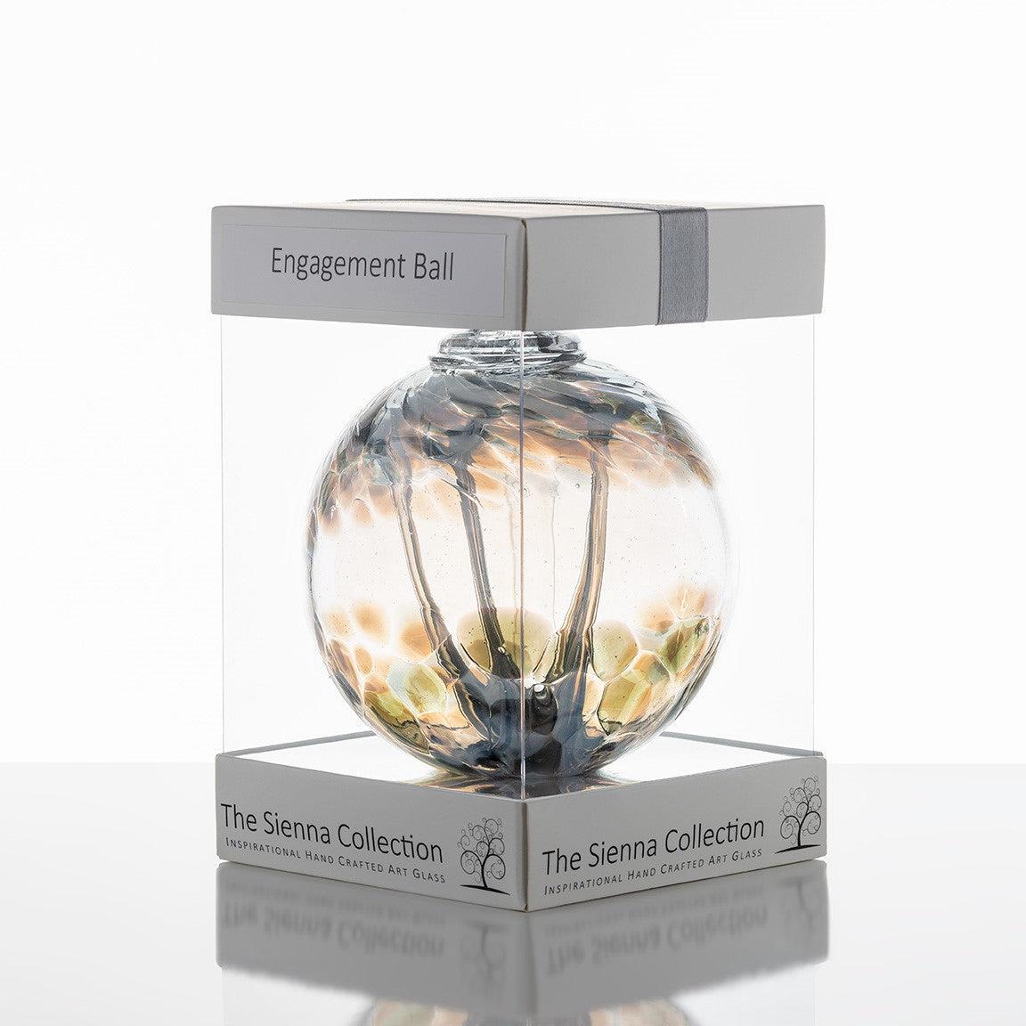 Engagement Gift Spirit Ball - Pastel Silver - Aspire Art Glass