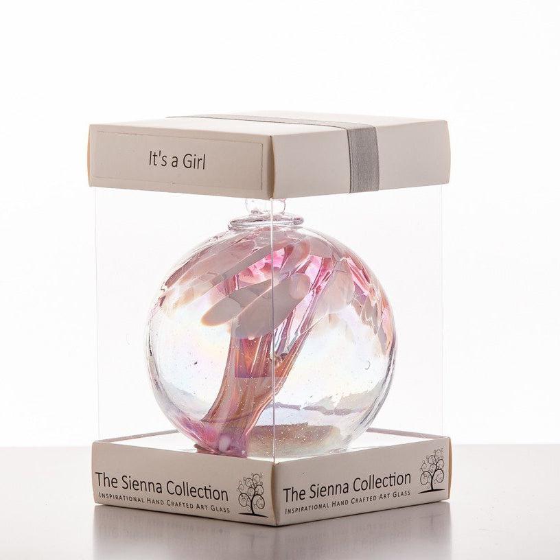 'It's A Girl!' - 10cm Spirit Ball - Aspire Art Glass