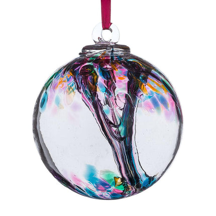 10cm Spirit Ball - Get Well Soon- Multicoloured Turquoise - Aspire Art Glass