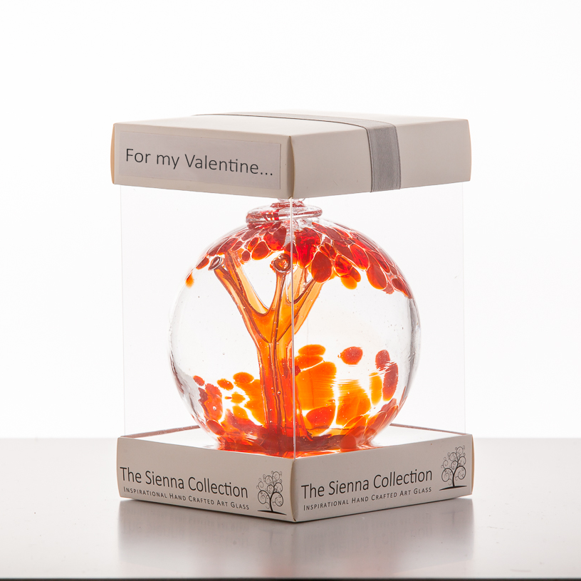 Valentine's Day Gift 10cm Spirit Ball - Red - Aspire Art Glass
