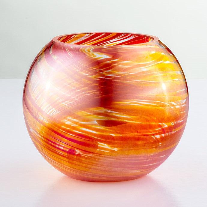 Blown Glass Tealight Holder - Red