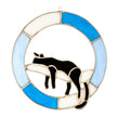 Stained Glass Circle - Cat Design - Blue - 