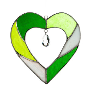 Stained Glass Heart - Green - Aspire Art Glass