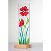 Standing Decorative Flower Plaque - Red - Aspire Art Glass