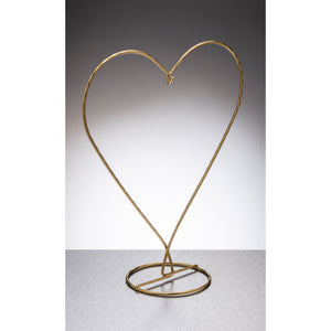 Heart Shaped Metal Ornament Stand - Gold - Aspire Art Glass