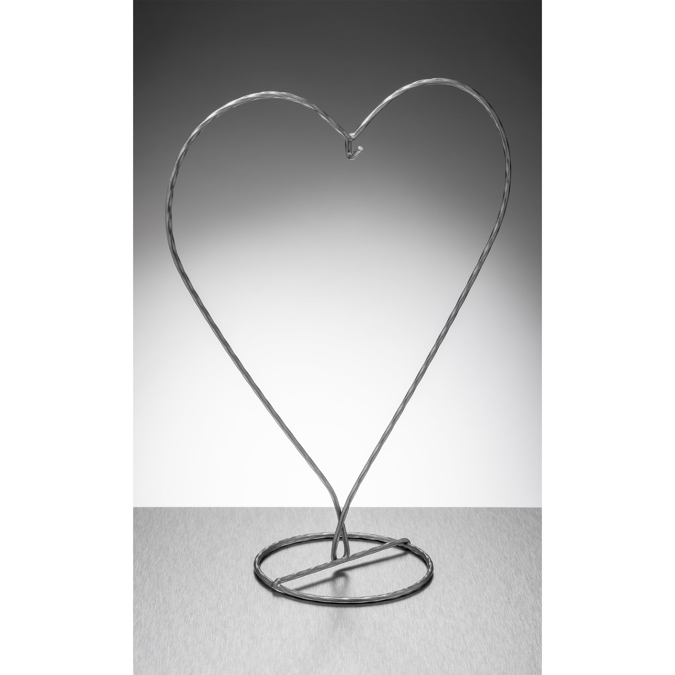 Heart Shaped Metal Ornament Stand - Silver