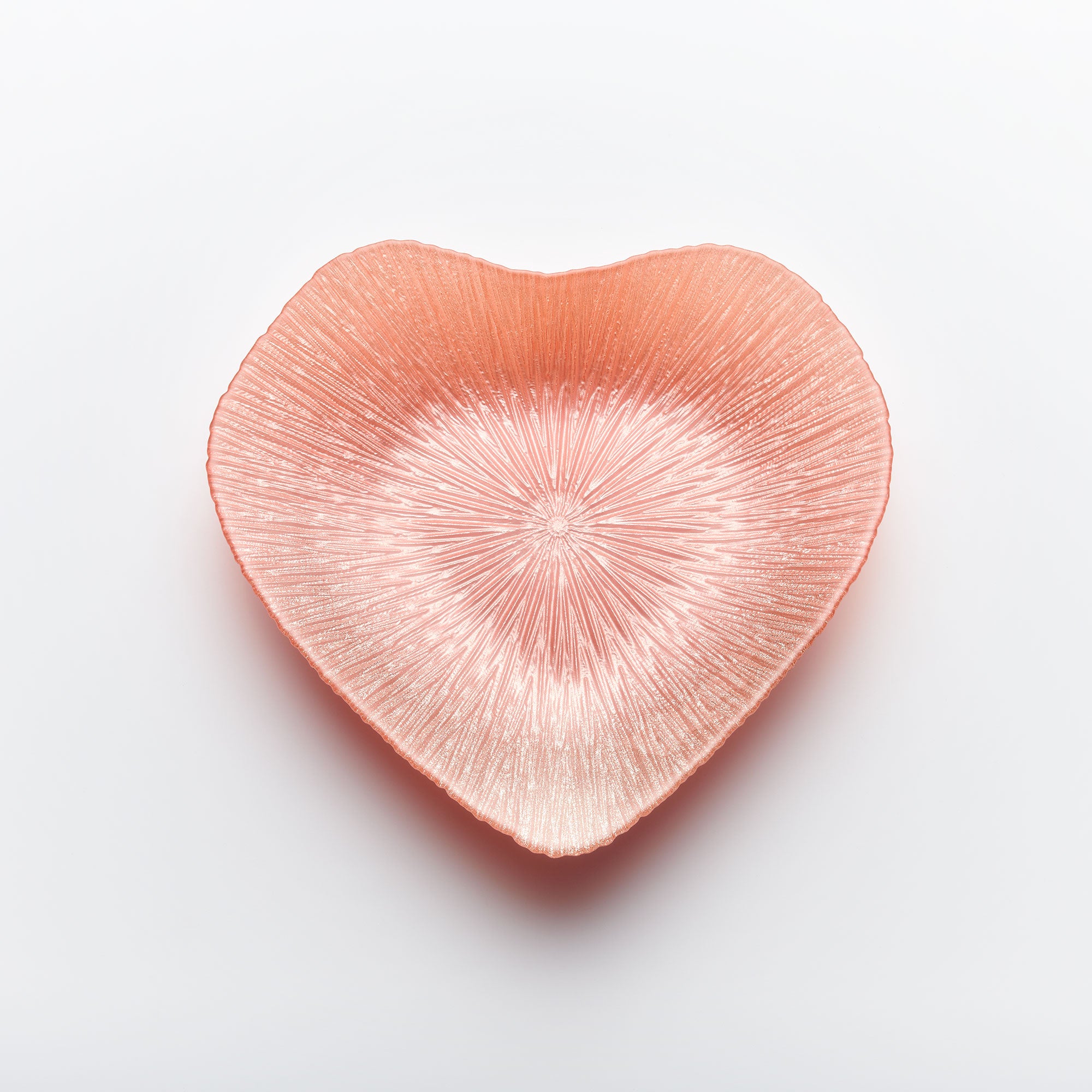 Glass Bowl - Heart Design - Pink