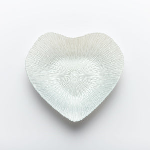 Glass Bowl - Heart Design - Silver - Aspire Art Glass
