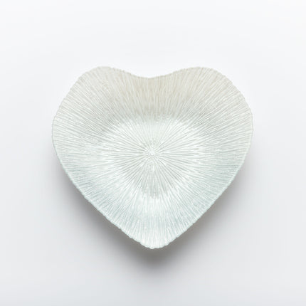 Glass Bowl - Heart Design - Silver - Aspire Art Glass