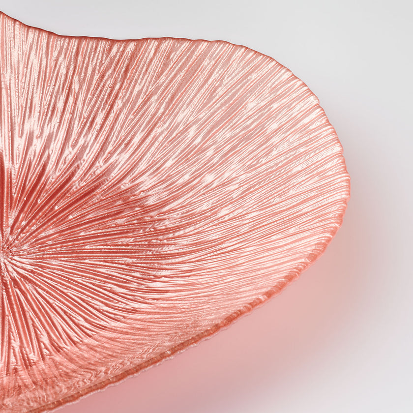 Glass Bowl - Heart Design - Pink