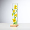 Standing Decorative Flower Plaque - Yellow - Aspire Art Glass