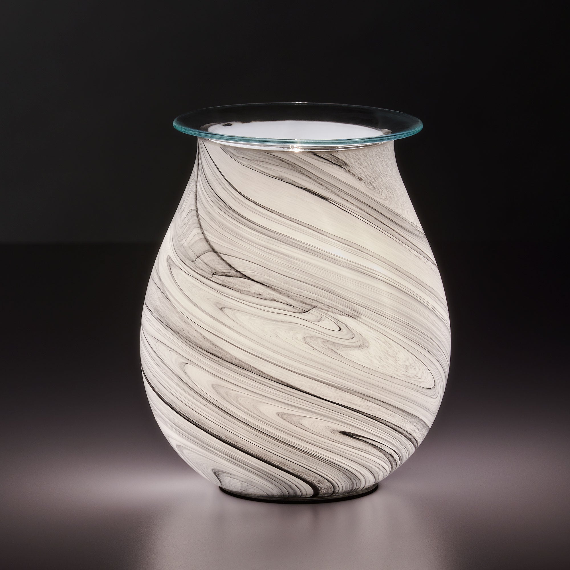 Wax Melt Warmer - Black & White - Aspire Art Glass