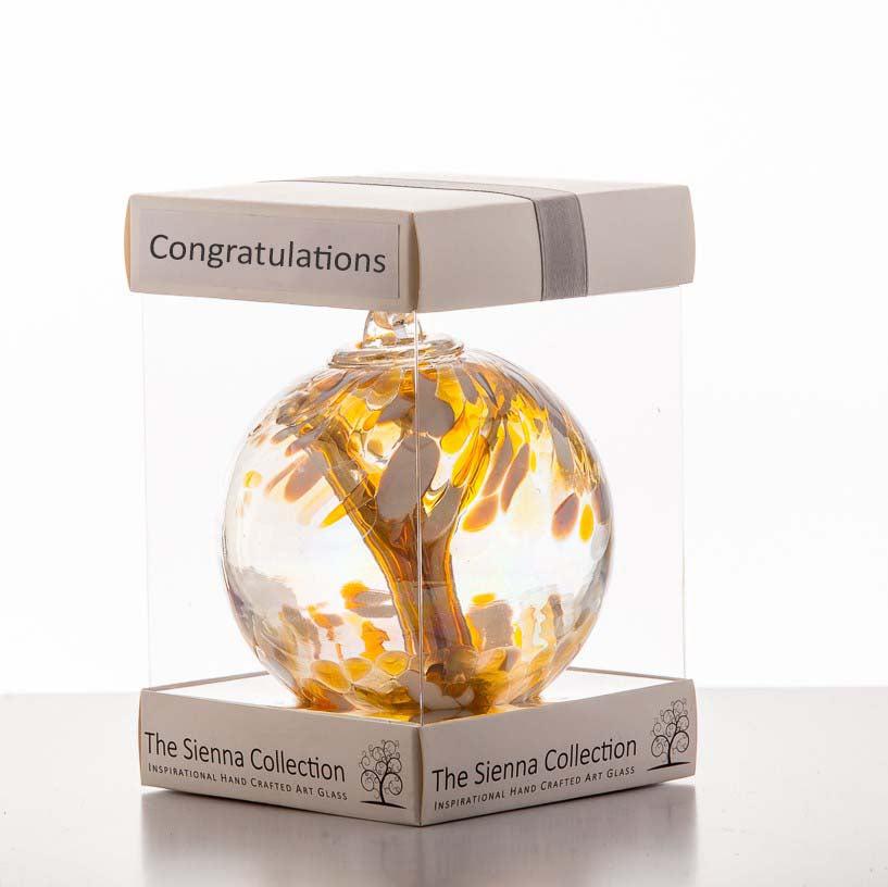 10cm Spirit Ball - Congratulations - Pastel Gold