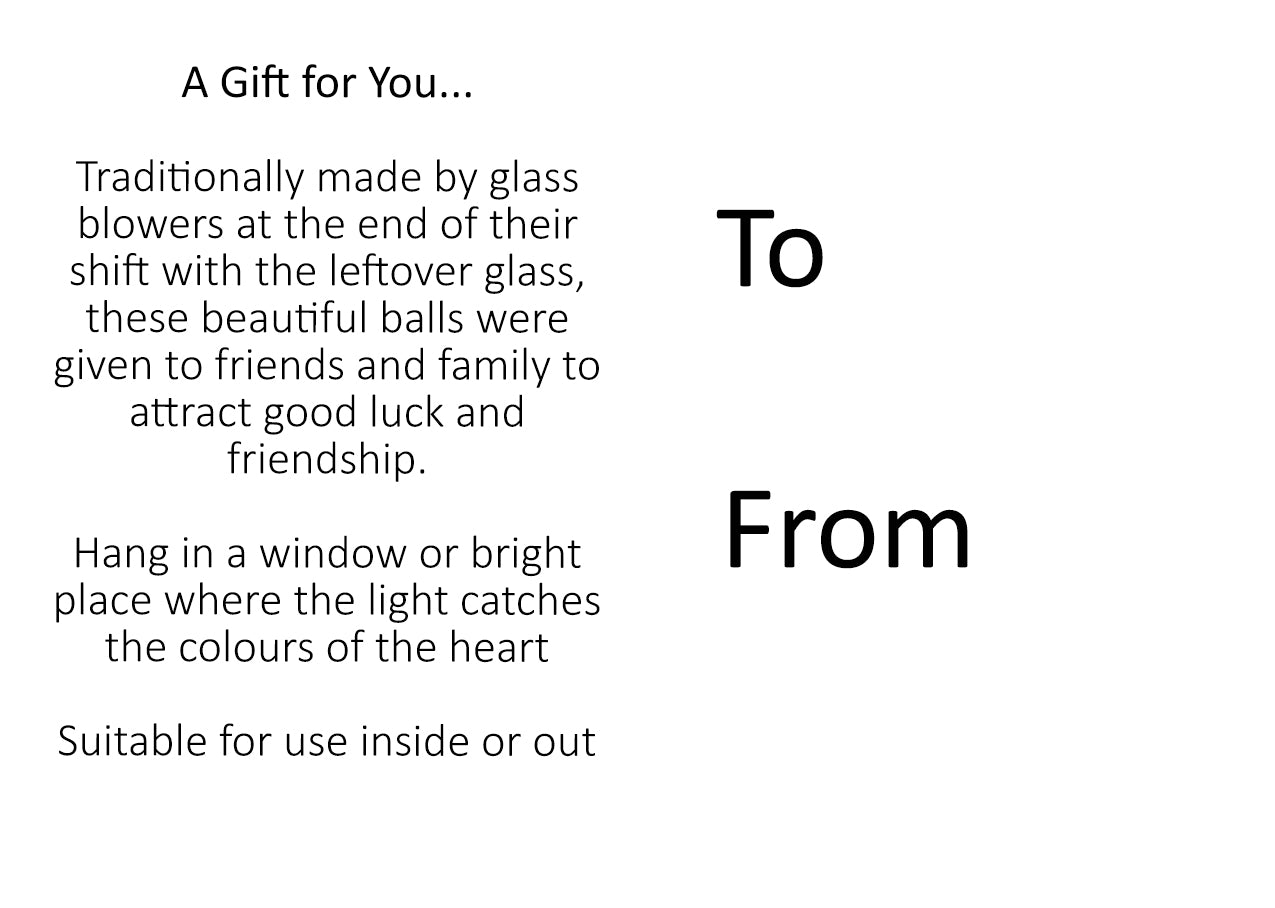 10cm Friendship Ball - Class of 2022! Graduation Gift - Aspire Art Glass