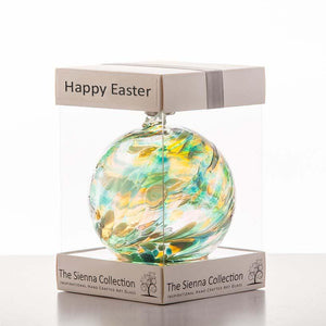 Happy Easter 10cm Friendship Ball - Peridot - Aspire Art Glass