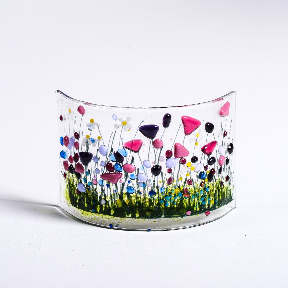 Handmade Fused Glass - Wildflower Curve By Pam Peters Designs