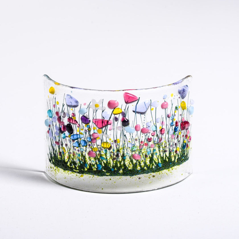 Handmade Fused Glass - Wildflower Curve By Pam Peters Designs