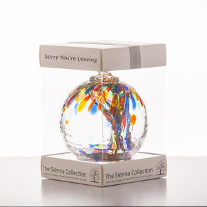 10cm Spirit Ball - Sorry You're Leaving - Multicoloured - Aspire Art Glass