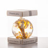 10cm Spirit Ball - Thank You - Pastel Gold - Aspire Art Glass